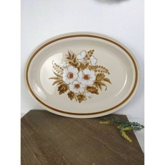 Other - Mountain wood Collection Stoare Dried Flowers Oval serving platter RARE